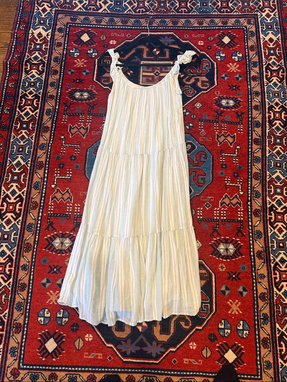 Rails Light Blue Striped Tiered Sundress - Size XS
